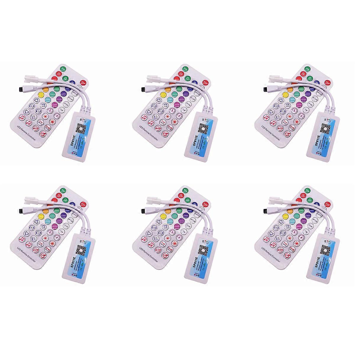 6X RGB Smart Music Bluetooth Smart Controller SP611E for WS2812B SK6812 WS2811 Addressable LED RGB T