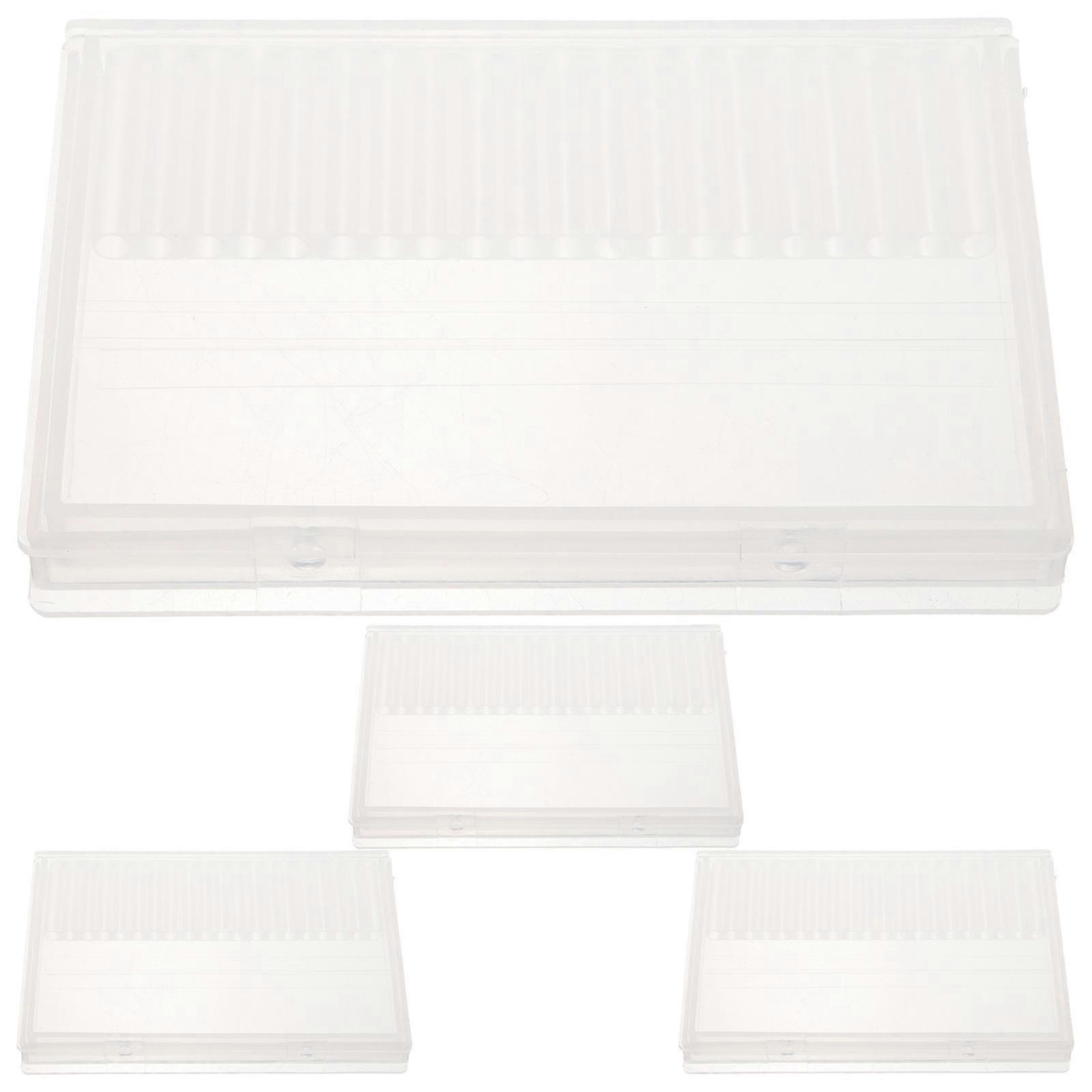 Nail Drill Bits Organizer 4Pcs White Plastic Drill Bit Box Organizer for Desktop Use