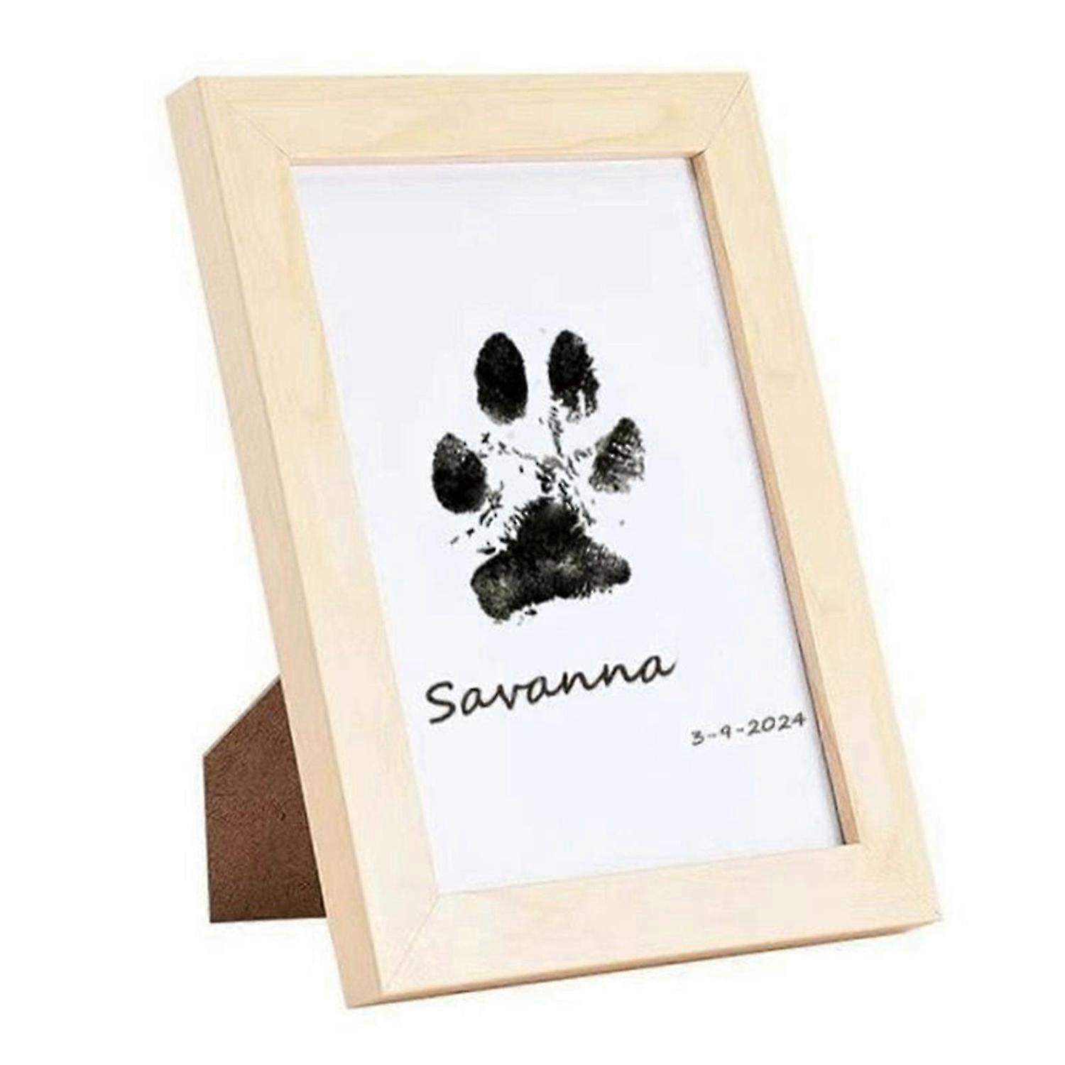 Framed Ink Paw Print with Engraving Meaningful Pet Keepsake Picture Frame Kit Great Present Idea