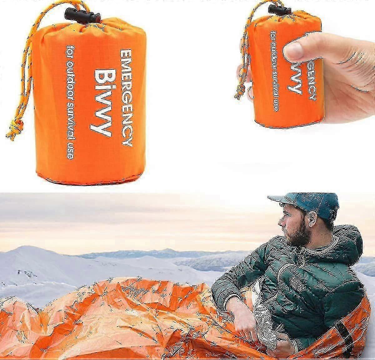 Emergency Survival Sleeping Bag, Waterproof Emergency Blanket, Warm Tube Tent, Ultra-light Heat-resistant, Cold Protection Rescue Tent