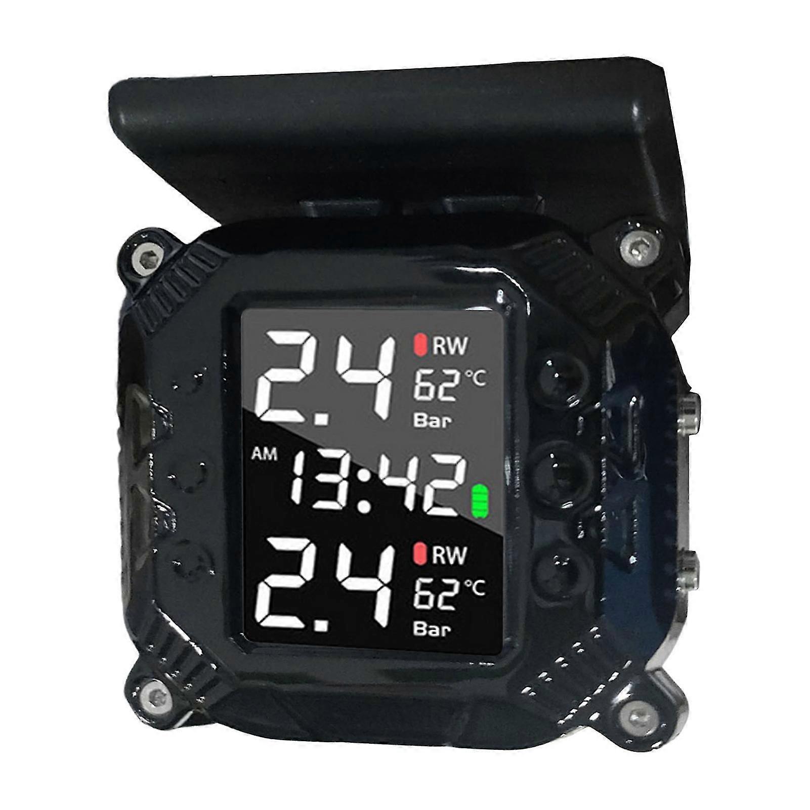 Motorbike TPMS Accurate Temperature Monitor Multifunctional LCD Screen Tire Pressure Monitoring System Motorcycle Accessories