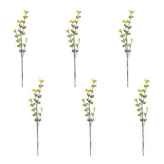 6Pcs Artificial Leaf Bright Colors Long-lasting Non-fading Realistic Simulation Plants for Home Decoration