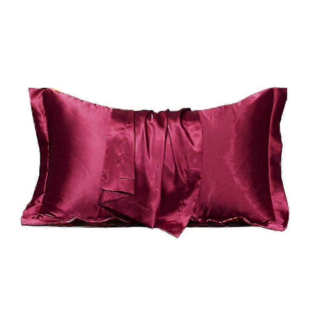 1Pc 55x85cm Imitation Silk Satin Pillowcase Modern Simple Solid Color Smooth Single Pillow for Case Hypoallergenic Cooling Rectangle Cushion Cover