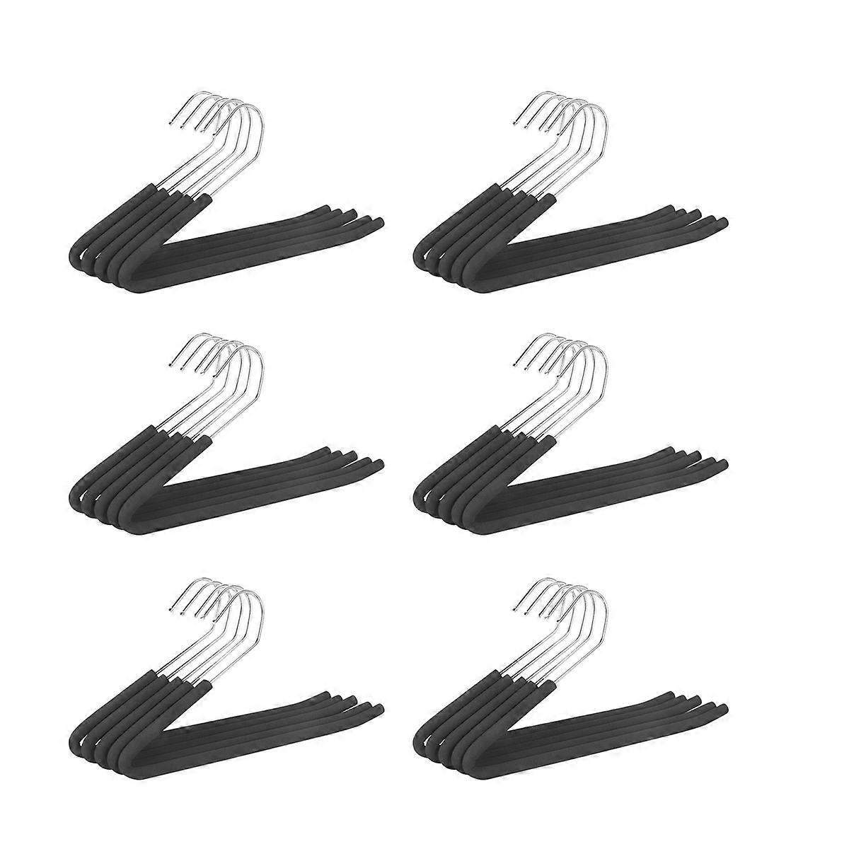 Open End Trouser Hangers Hanger with Non-Slip Foam Black 5-Pack