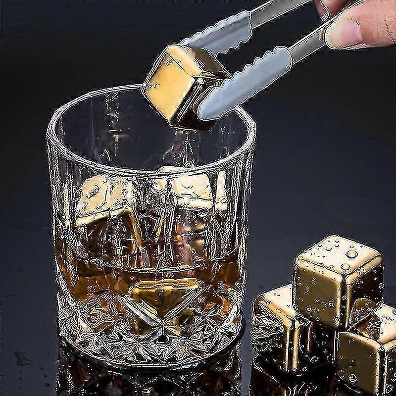 8 Piece Stainless Steel Ice Cube Tray with Ice Clip Tong for Use with Cooling Stones for Scotch Whisky or Brandy Drinks