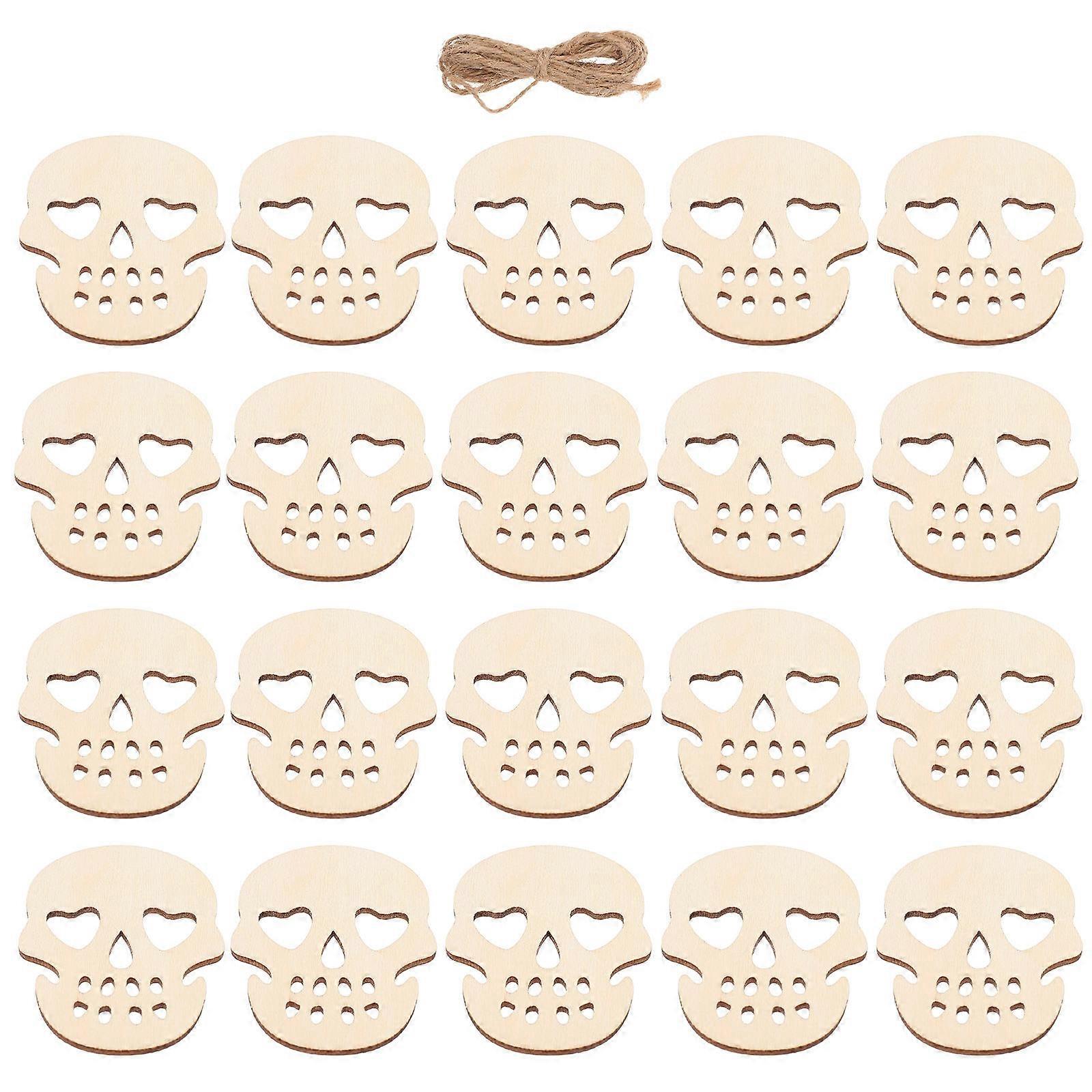20PCS Skull Hanging Decorations Unique Halloween Ornaments for Durable, Sturdy Skull Shaped Design to Create a Spooky Atmosphere