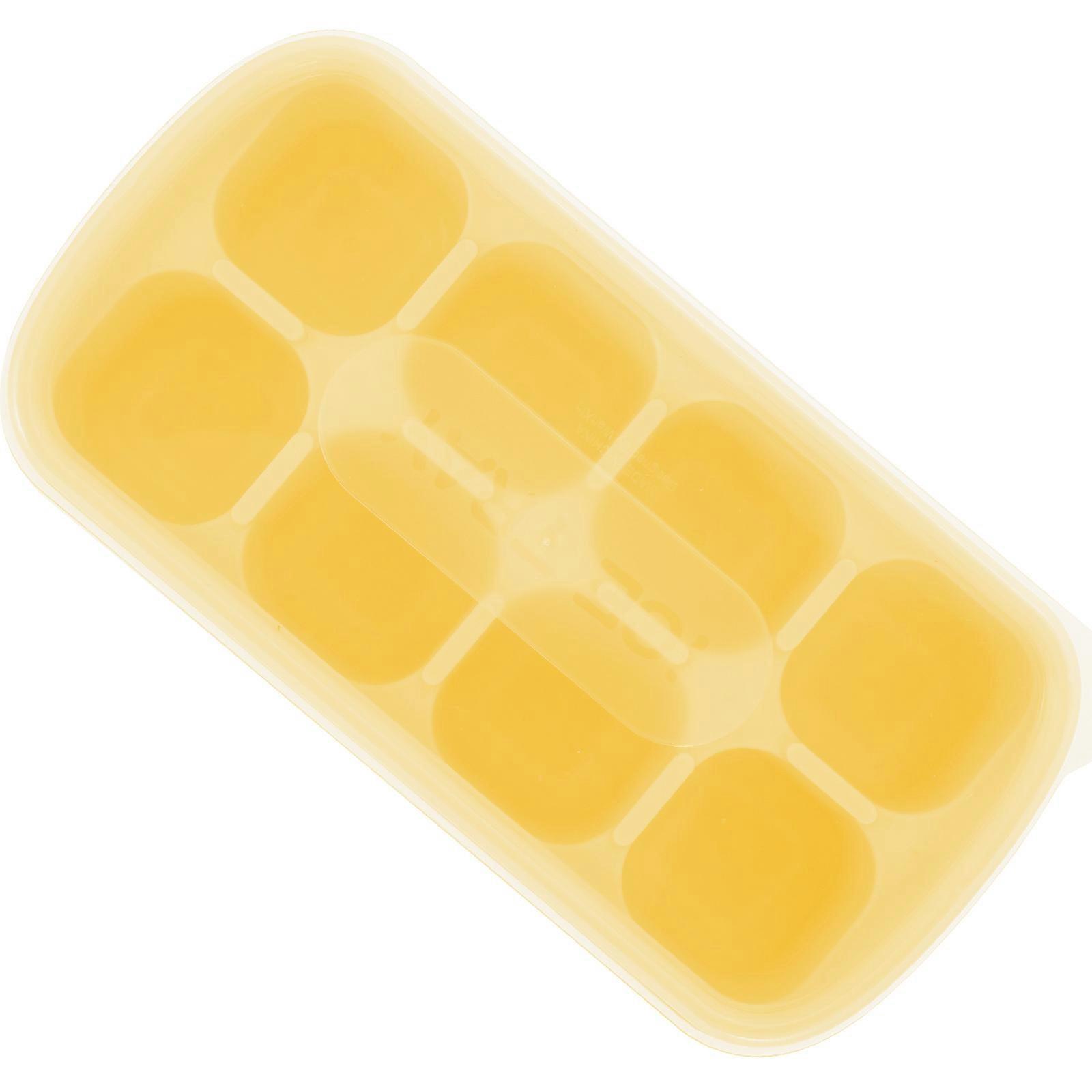 Summer Silicone Ice Cube Tray Tear Resistant, Easy Release, Non Breakable Mold for Kitchen Drinks, Lemon Yellow