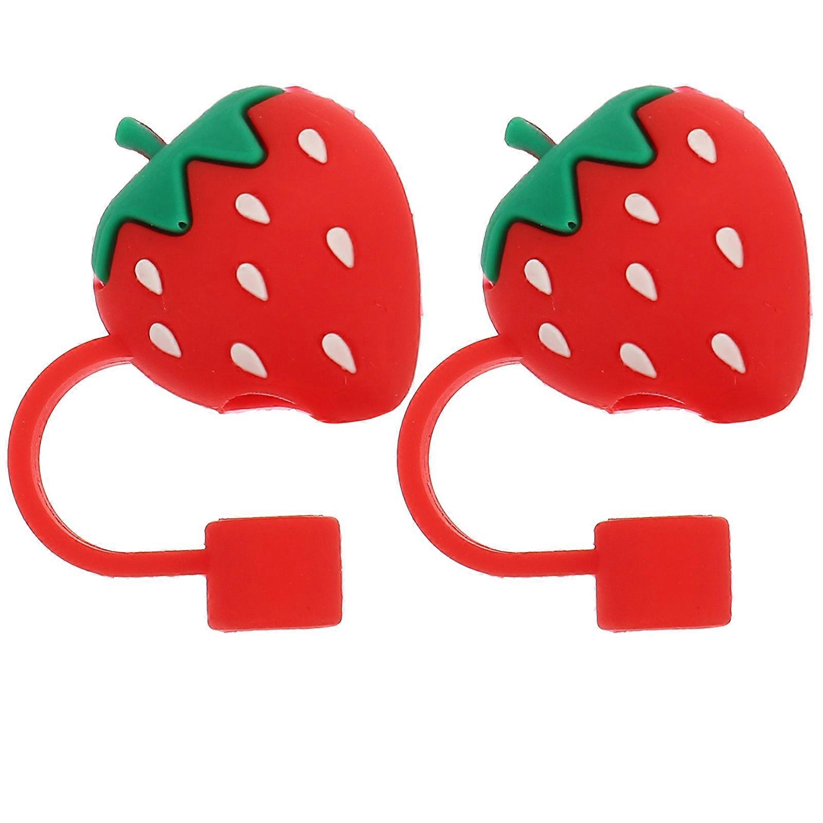 Cute Straw Covers Silicone Straw Plug Dustproof Protective Cover for Outdoor Activity 2Pcs
