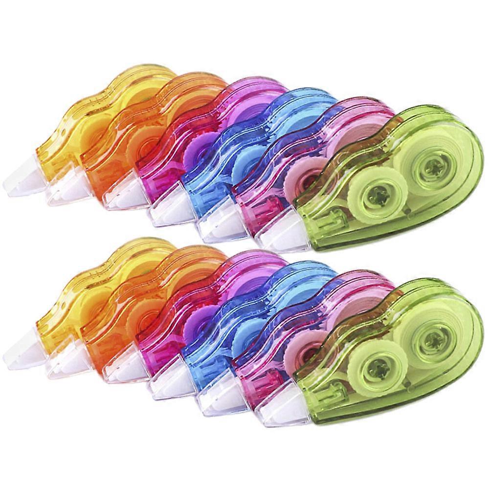 12pcs Portable Correction Tapes for Document Correction Adhesive Tapes for School, Office, and Home Use (Random Color)