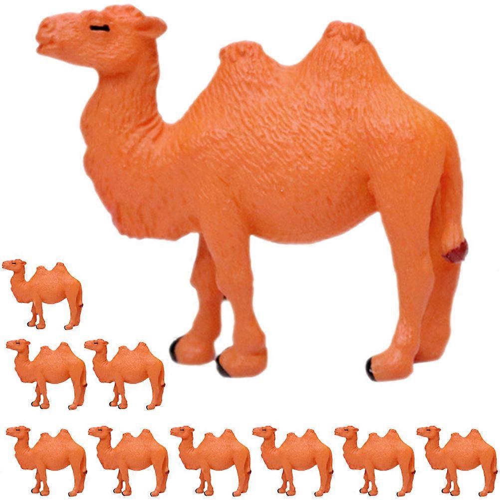 10pcs Mini Camel Figurines, Lifelike Animal Models, Decorative Sculptures for Desk Home Office Space Saving