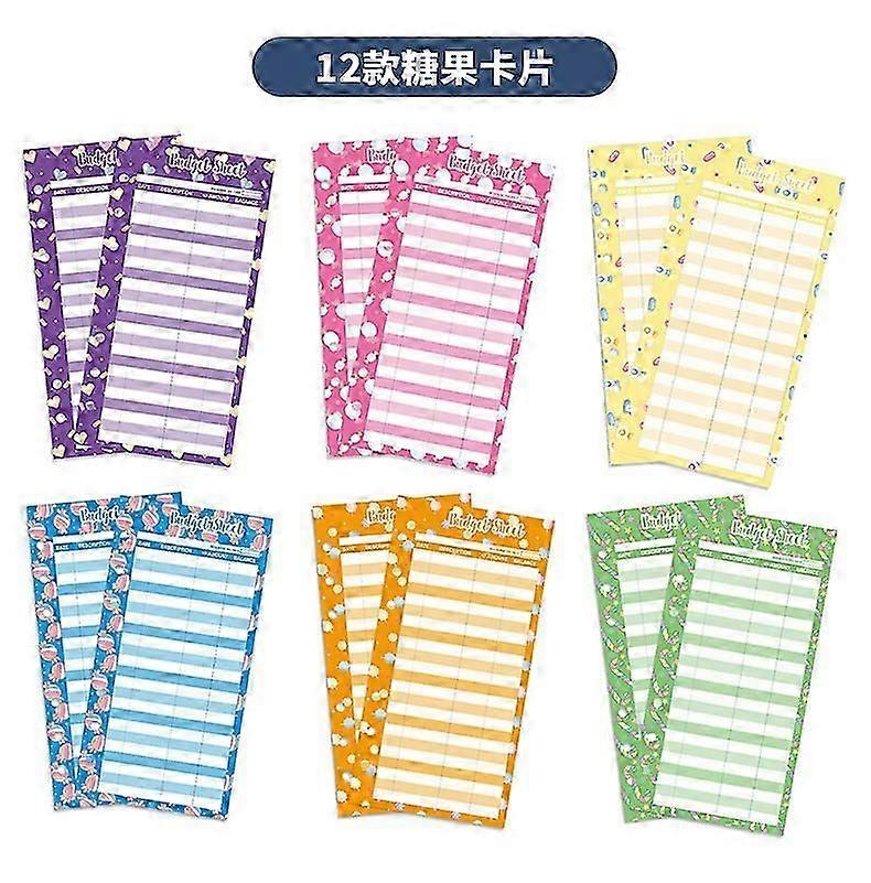 50 Sheets Portable Budget Sheets Cash Binder Refills Daily Expense Record Cards Expense Tracker