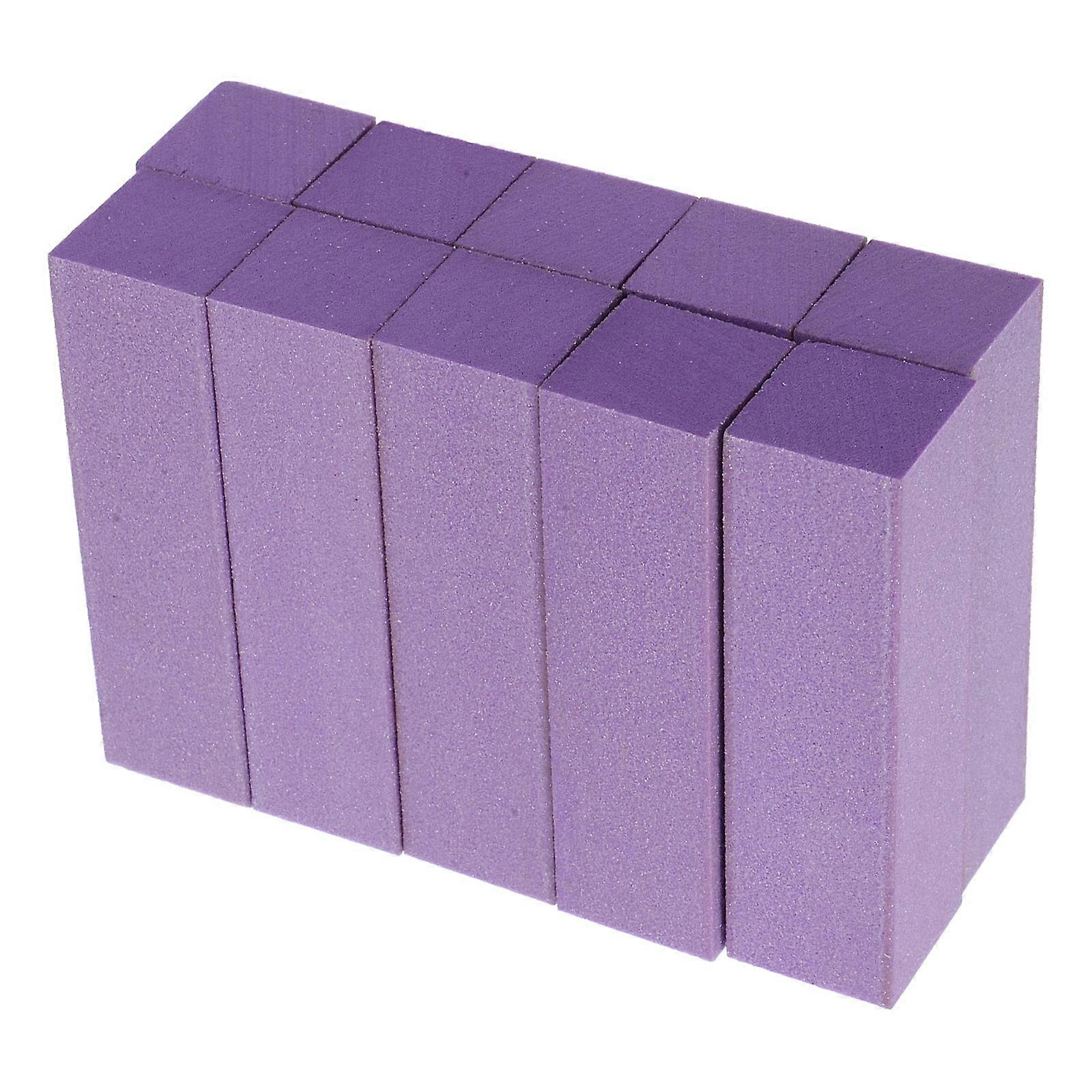 Manicure File Nail Buffer Blocks Practical Design For Daily Use Purple Sponge 10Pcs