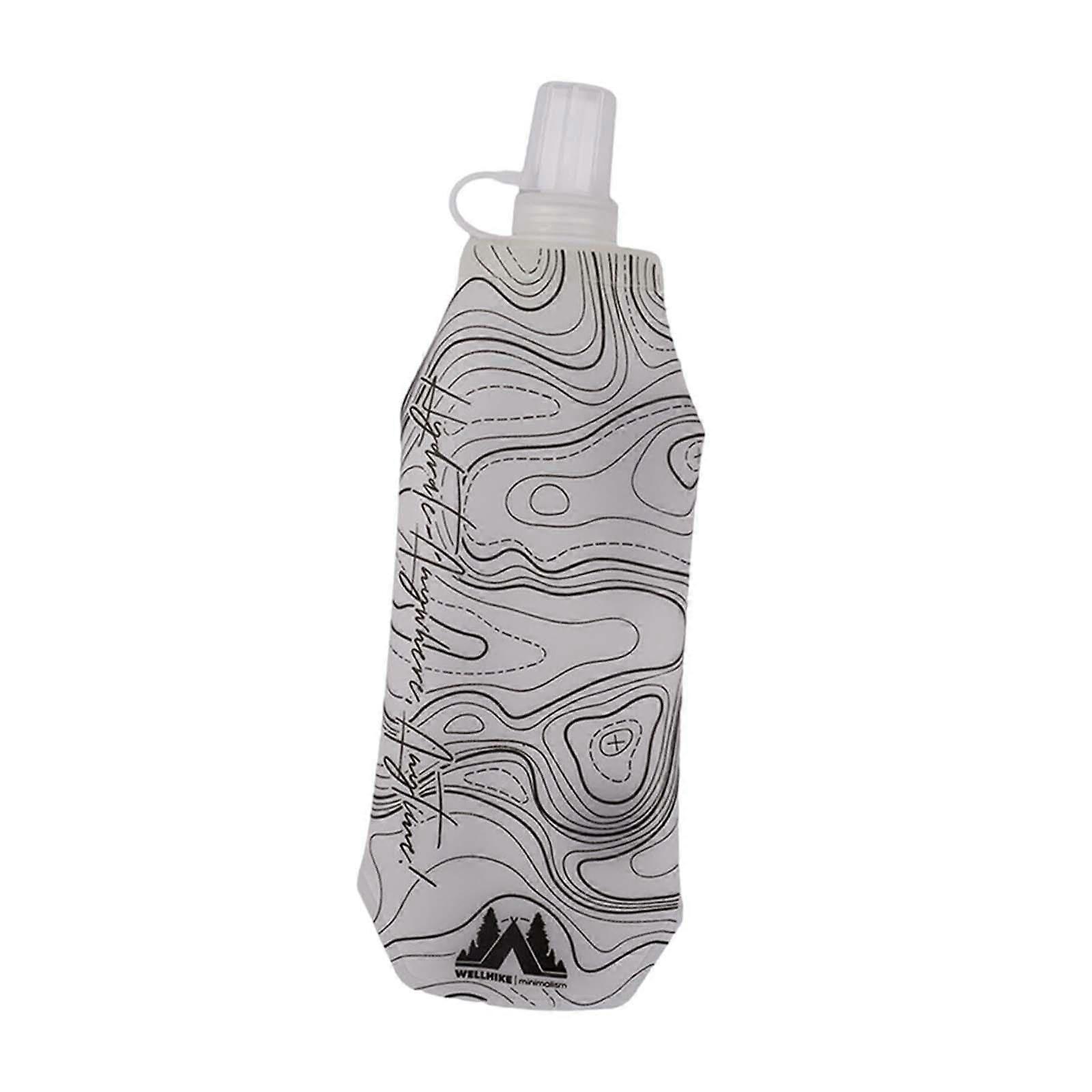 Collapsible Water Bottle with Piston for Hydration Pack, Lightweight Travel Flask for Climbing, White, Adult Use