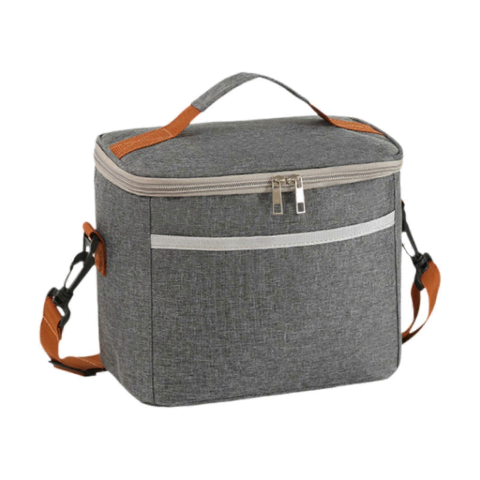 Reusable Lunch Box Leakproof Insulated Thermal Bag Suitable for Beach Picnic and Students in Single Layer Gray Color