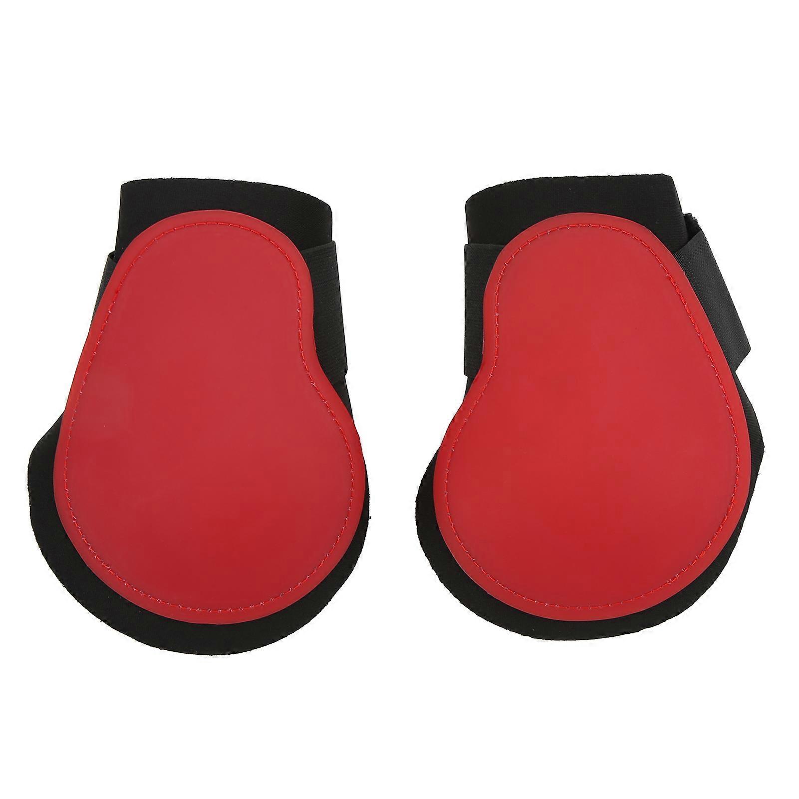 2pcs Horse Tendon Boots PU Shell Horse Support Boots for Equestrian Performance Competition TrainingRed Hind Legs XL