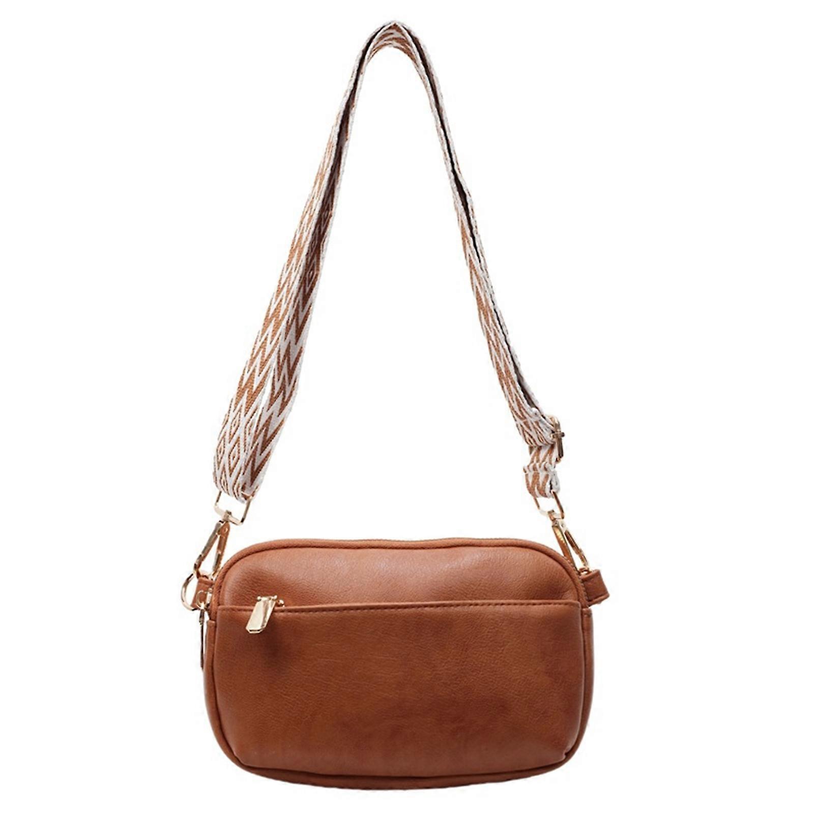 Borsa casual da donna Borsa a tracolla in pelle PU Borsa a tracolla semplice Borsa a tracolla in stile coreano Borsa a tracolla Borsa da pendolarismo alla moda Marrone chiaro