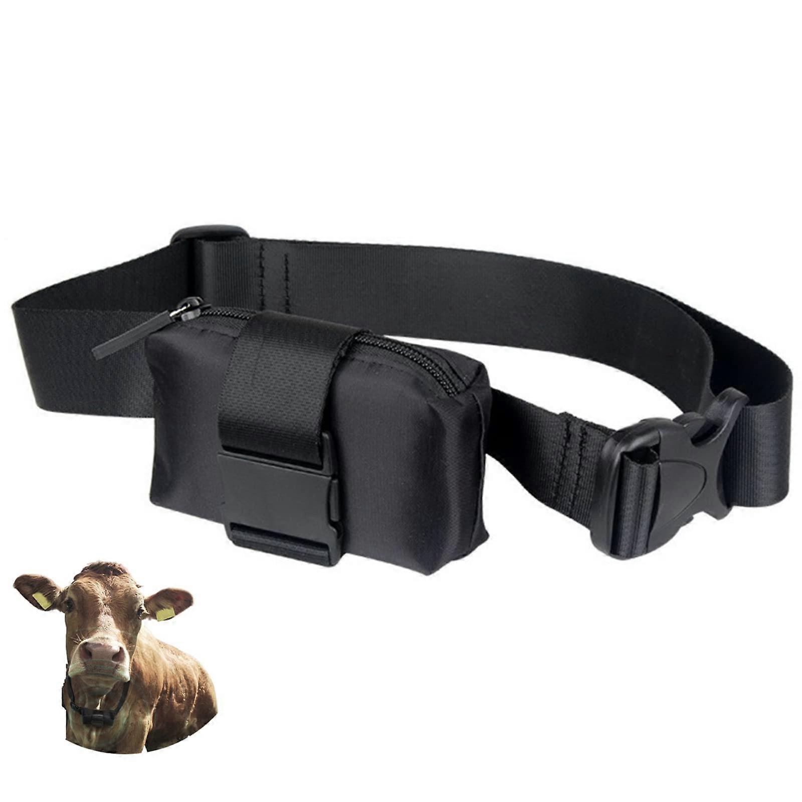 Tracker Bag for Large Animal Tracking, Waterproof GPS Bag with Adjustable Strap for Cattle, Sheep, Wild Animals, Oxford Black, 11.5 x 6.5 x 4 cm