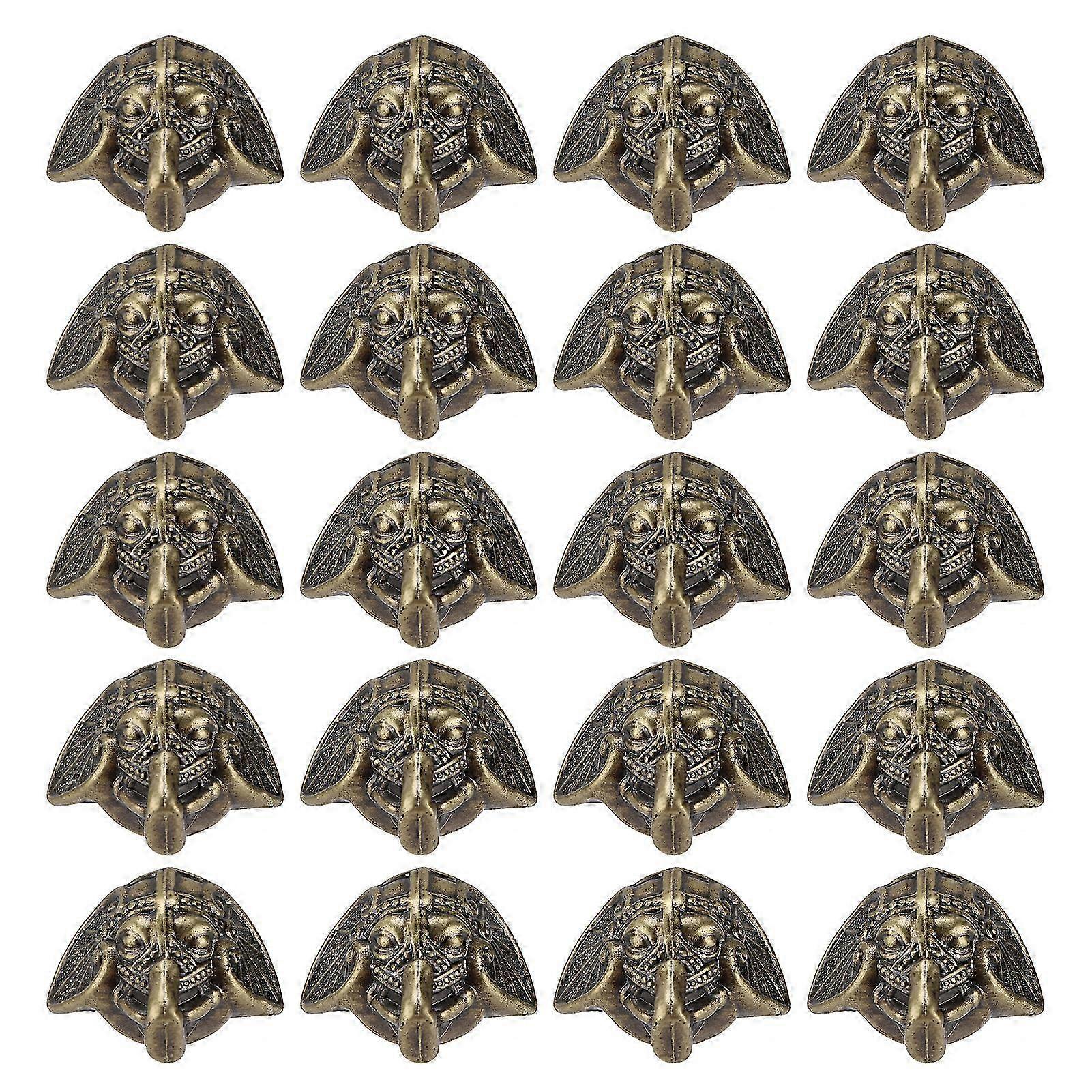 20 יחידות מגני פינה בסגנון רטרו להגנה על רהיטים אלגנטיים ועמידים בברונזה ירוקה