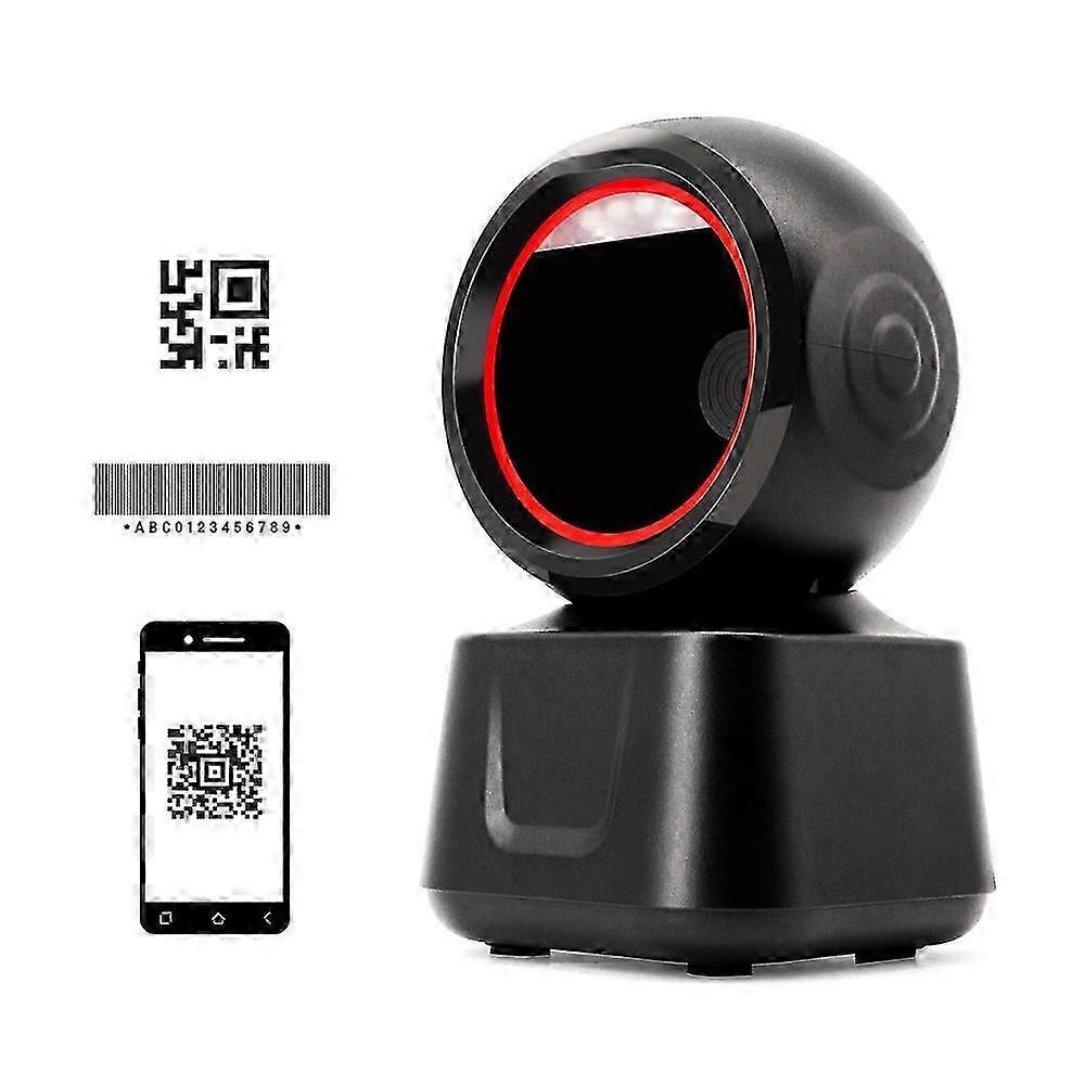 1D 2D QR Desktop Wired Barcode Scanner High-speed Platform Hands-Free Automatic Sense Reader USB Port Plug&Play Compatible with Window Android Syst