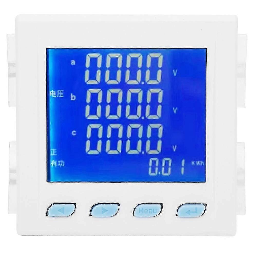 LT194E-9SY White Power Meter 3 Phase LCD Display Multi Function Voltage Current Meter