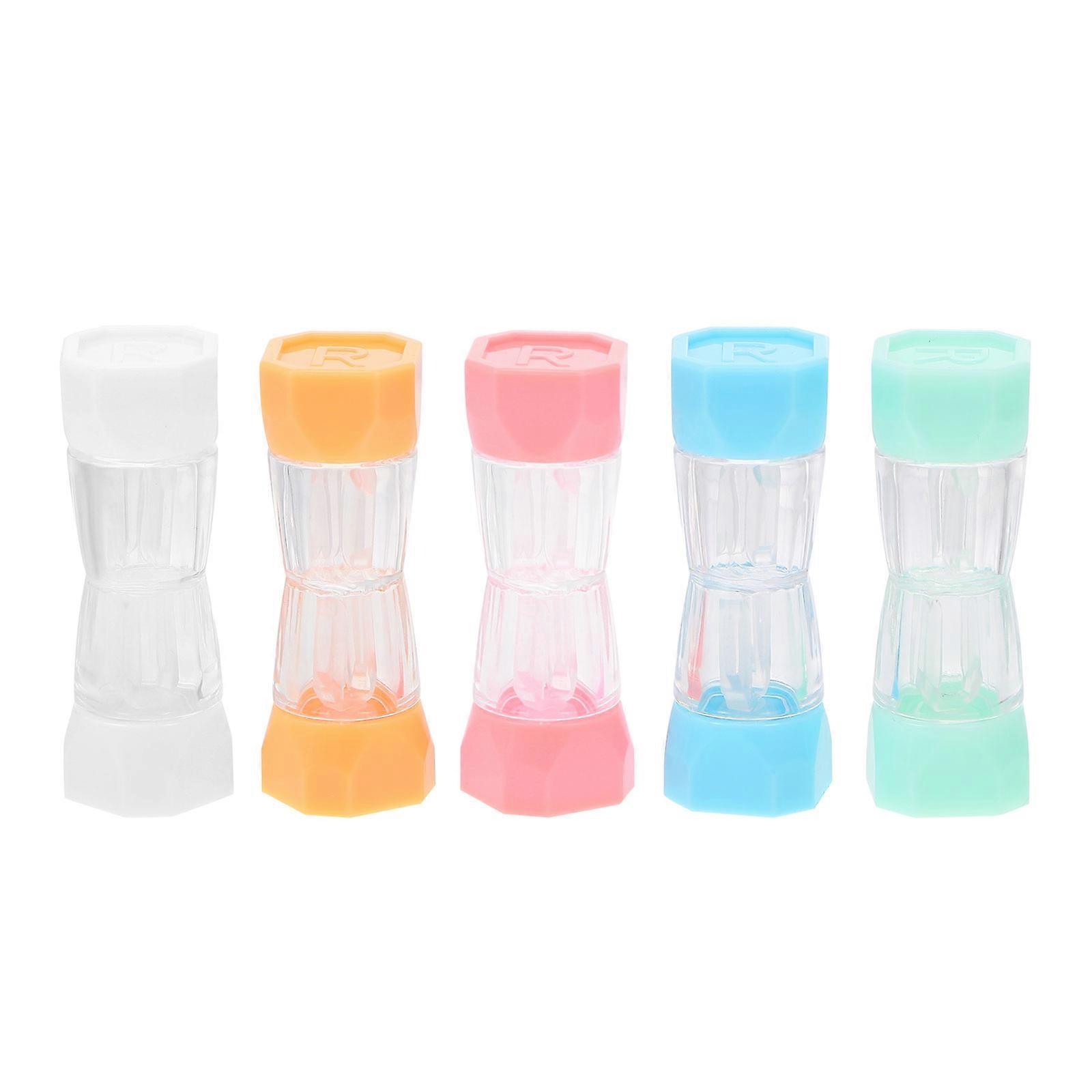 5pcs Portable Lens Case Holder Durable Storage Organizer Transparent Design Easy Access Sturdy Washable Cases for Eye Contacts and Lenses