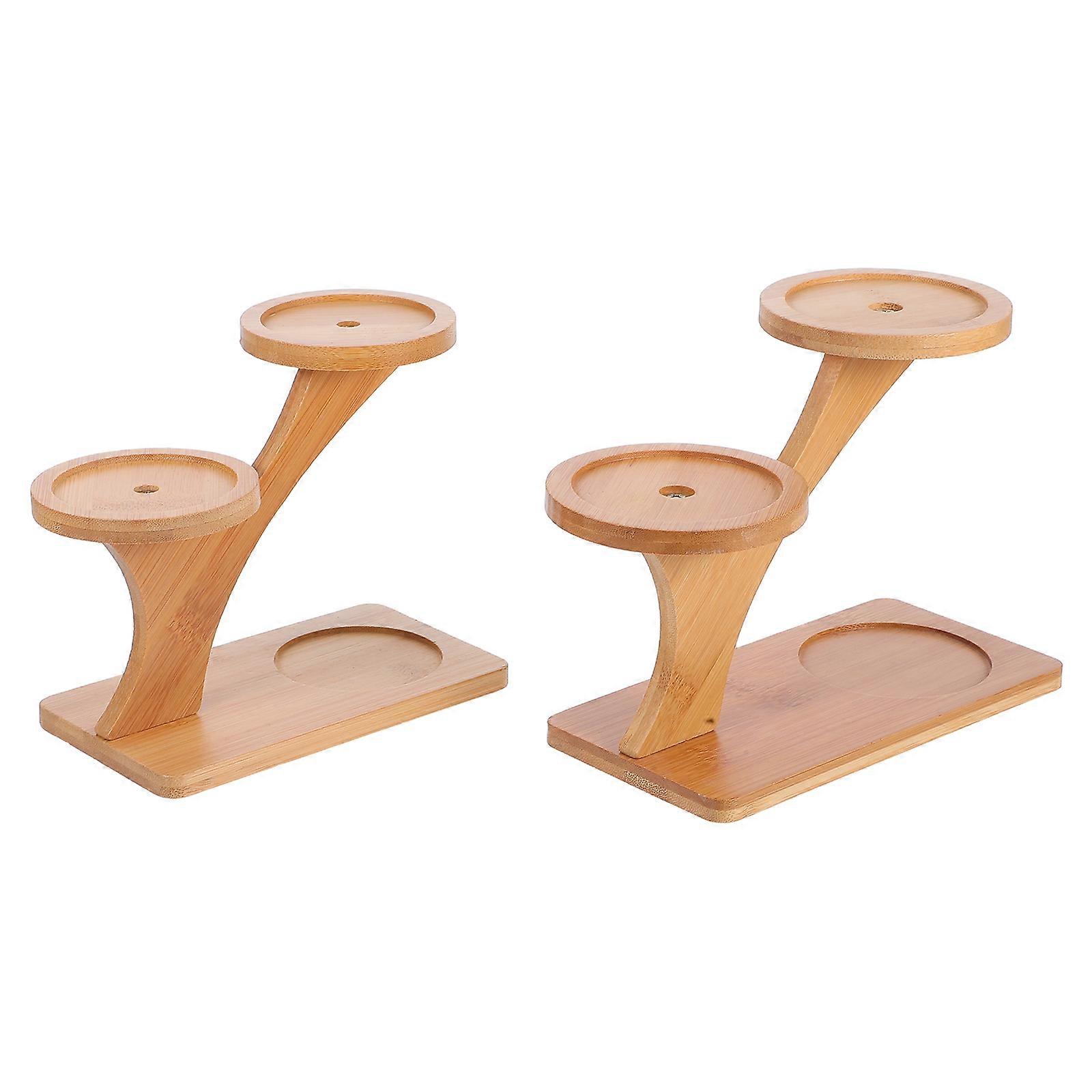 Bamboo Plant Stand Multi Layer Desktop Flowerpot Holder Durable Retro Style Plant Shelf for Indoor Desk Kitchen Window Display