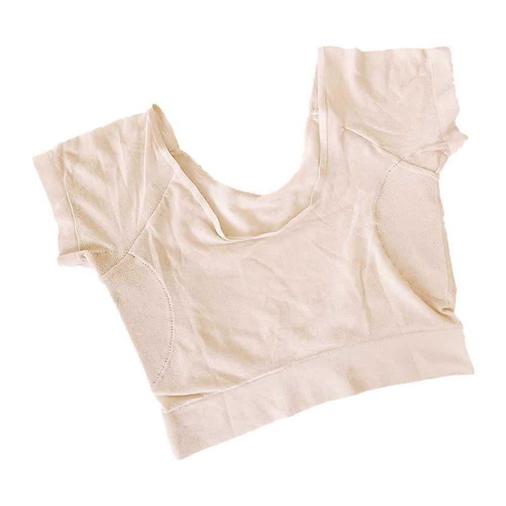 Underarm Sweat Pads Vest for Women Made of Modal Beige Color Absorbs Sweat Quickly Keeps Shirts Dry