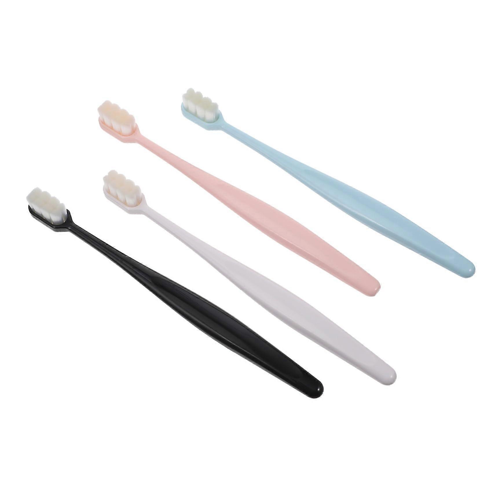 Pack of 4 Soft Toothbrush Child Adult First Toothbrushes Bristle Maternity Manual Toothbrush Transparent PBT Brush Filament