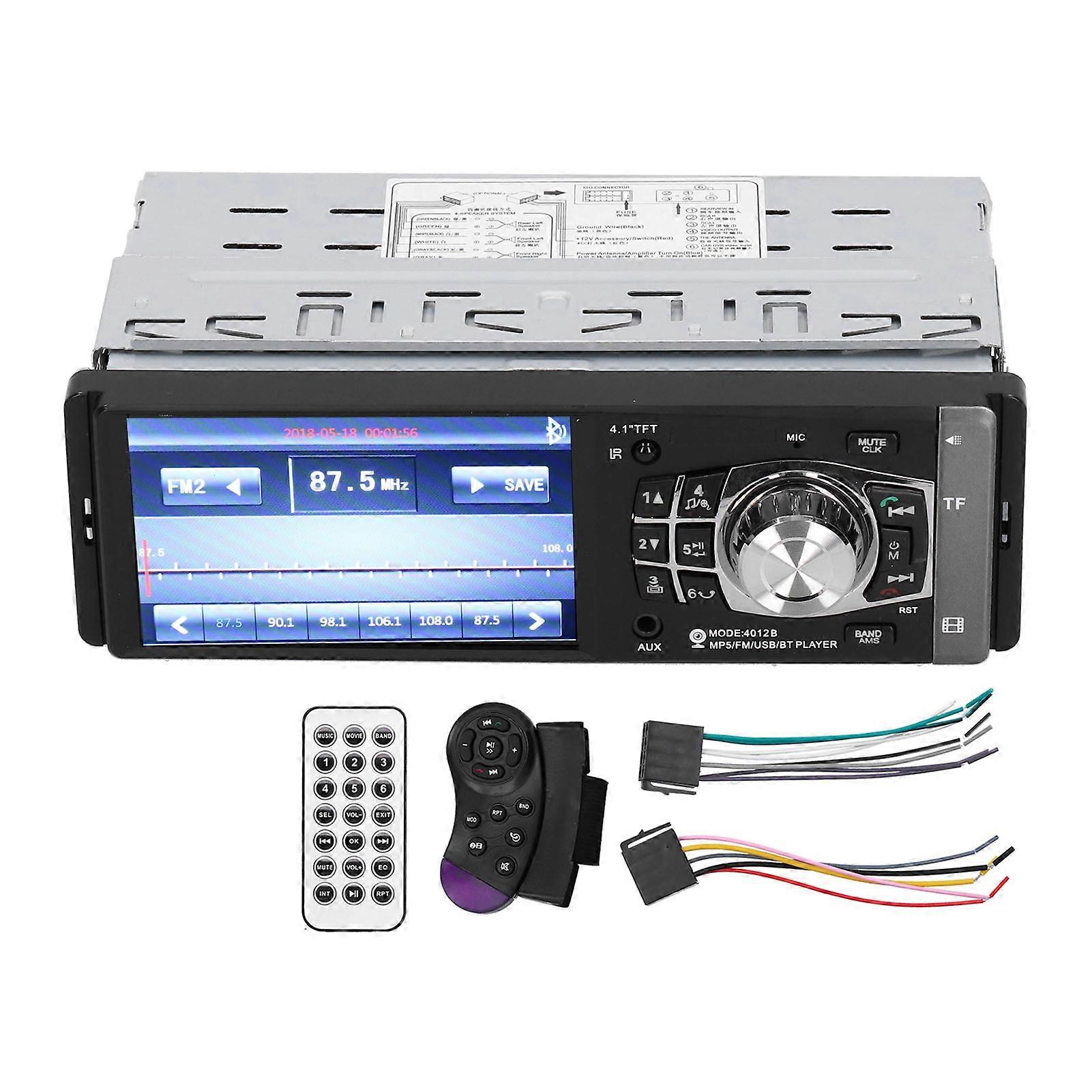 Car MP5 Player Bluetooth 4.1in HD Screen Stereo Radio FM MP3 MP4 Card Slot Charger Reversing Display