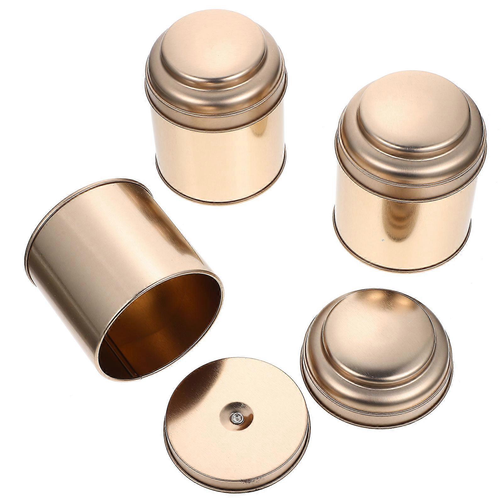 3pcs Rose Gold Airtight Tea Canisters for Loose Tea, Snacks & Candle Making – Multi Use Storage Jars with Moisture Protection for Kitchen & Home