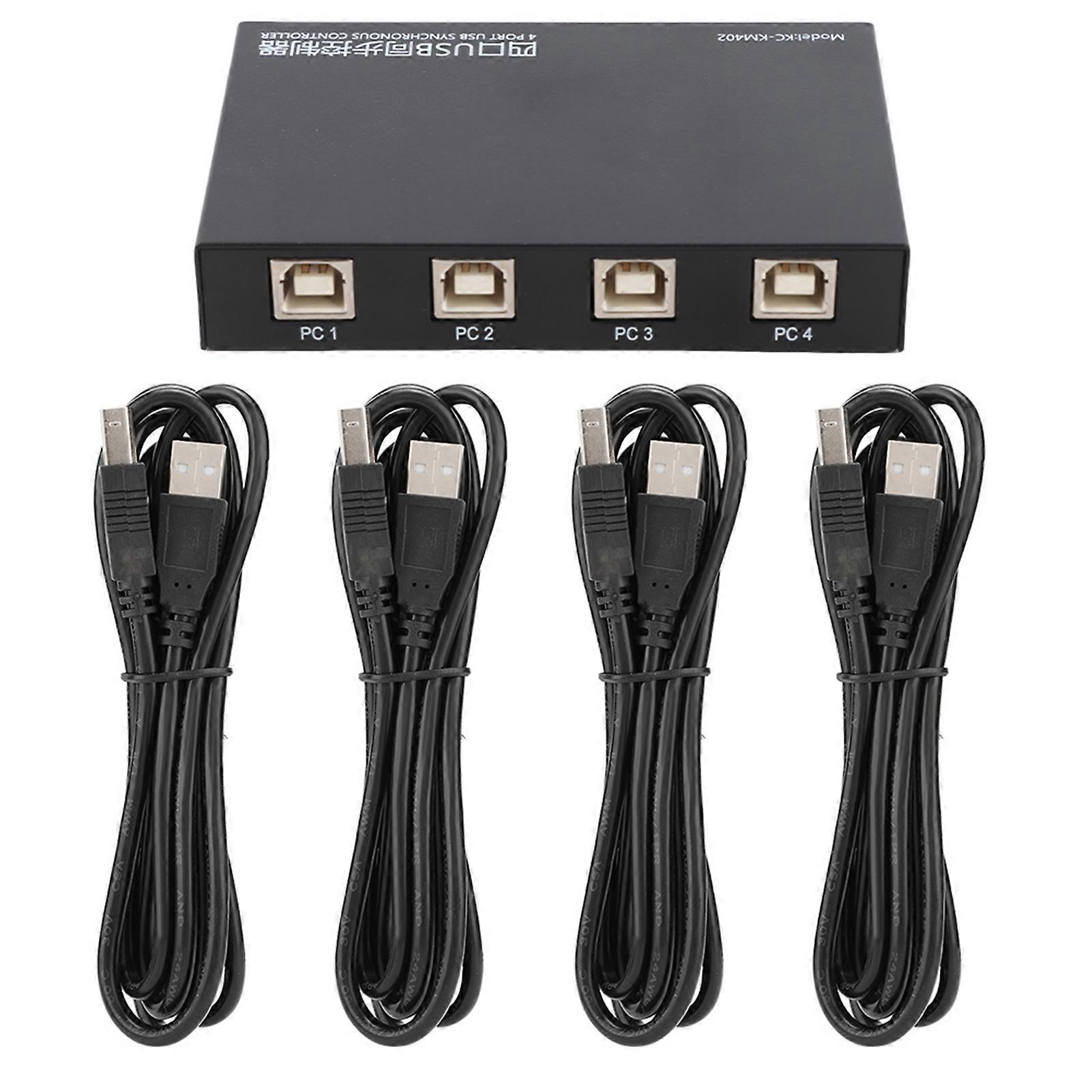 KC KM402 USB2.0 Four Port Keyboard and Mouse Synchronous Controller for Win Linux