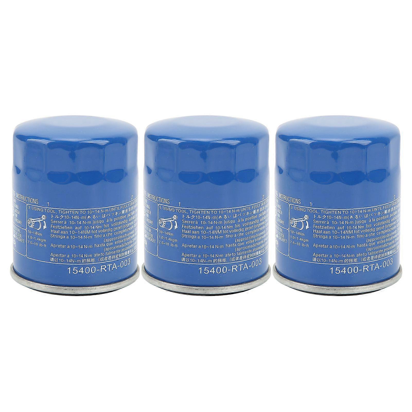 3pcs Oil Filters Metal Stable High Efficiency Engine Oil Filter 15400 RTA 003 Replacement for ACCORD