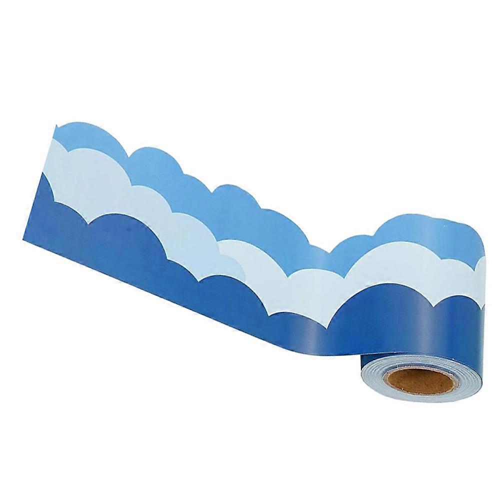 Cloud Pattern Self Adhesive Bulletin Board Border Trim Flexible Decorative Sticker for Classroom & Home Office Boards