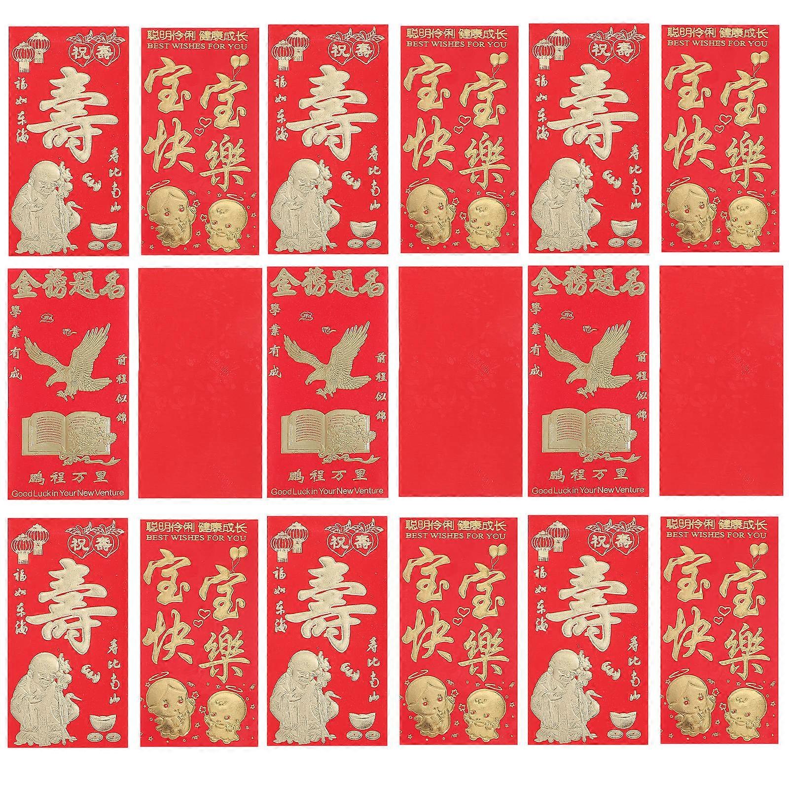 Chinese Envelopes For Money Red Goodie Bags Rectangular Storage present Container 36Pack