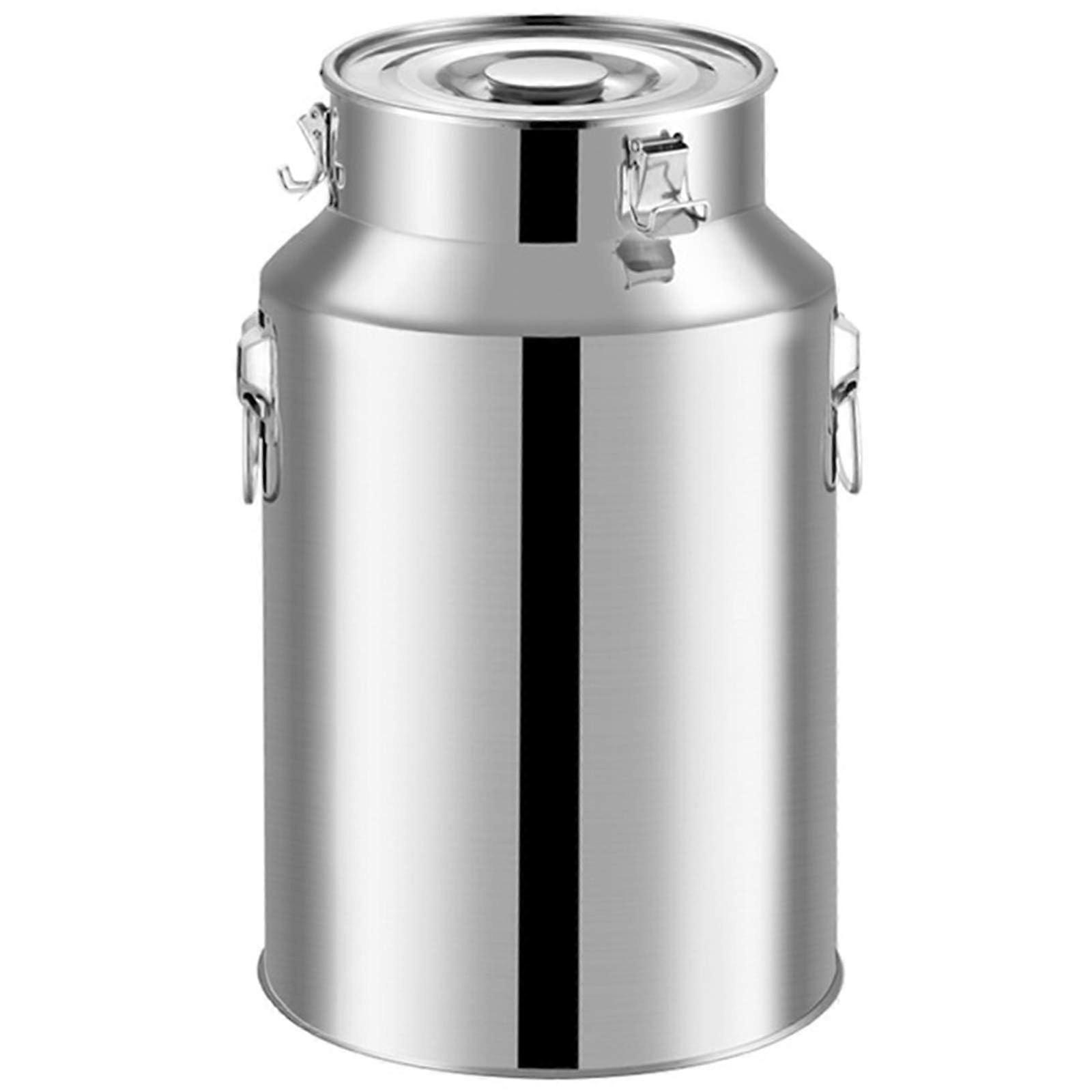 201 brocche per il latte in acciaio inossidabile, secchio per vino con coperchio sigillato in silicone e fibbia di chiusura per tè, caffè, acqua calda, latte, 1,9 l 9 l 1