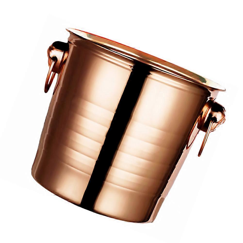 Stainless Steel Ice Bucket for Bar Use Golden Color Elegant Design Holds Ice and Wine Bottles 7.8x11.8 Inches