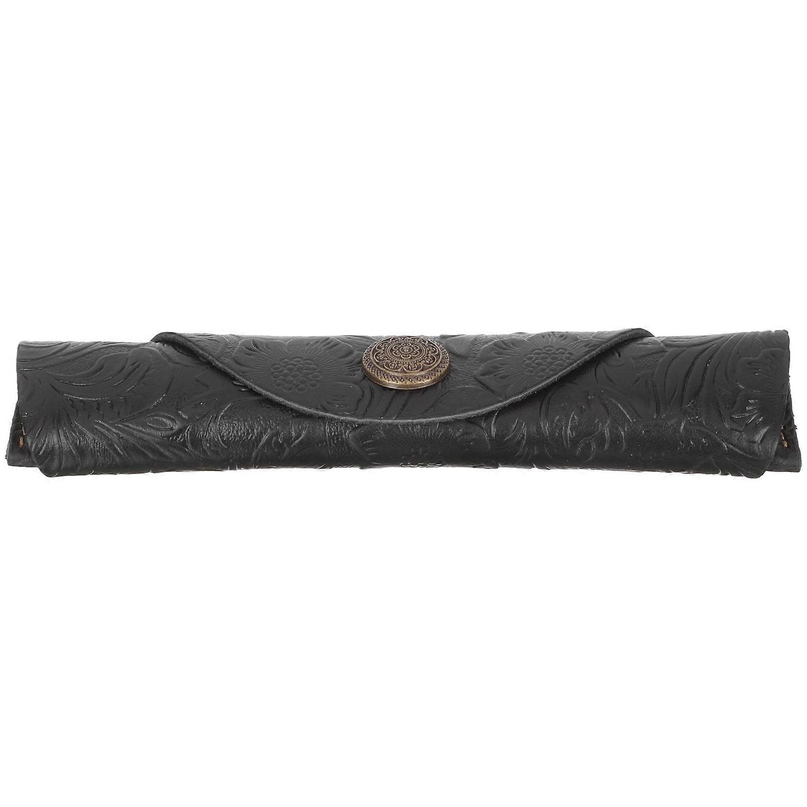 Pen Holder with Snap Button for Travel Practical and Black 7 inch