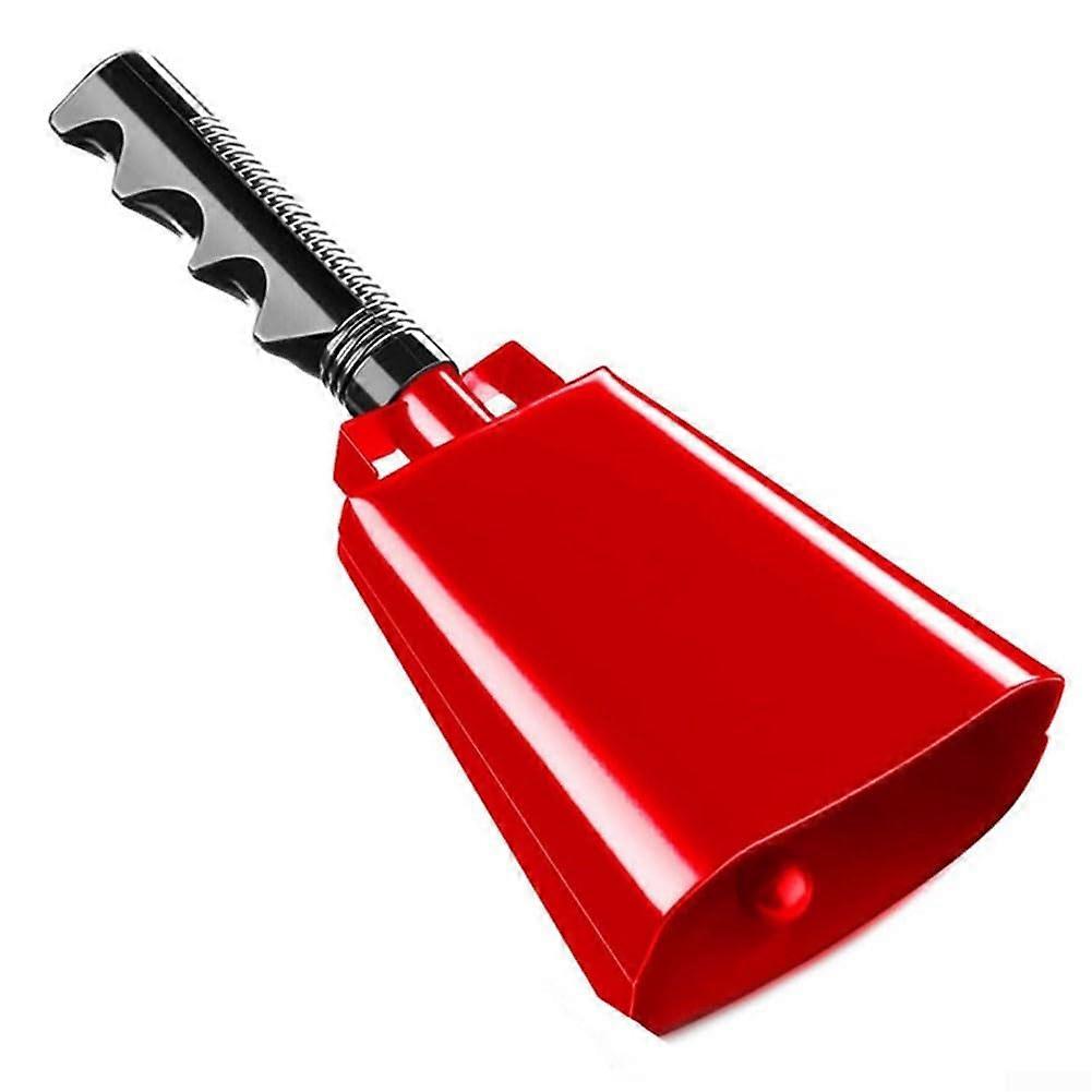 Stable cowbell with simple handle for cheerleading and celebrations at various events (red)