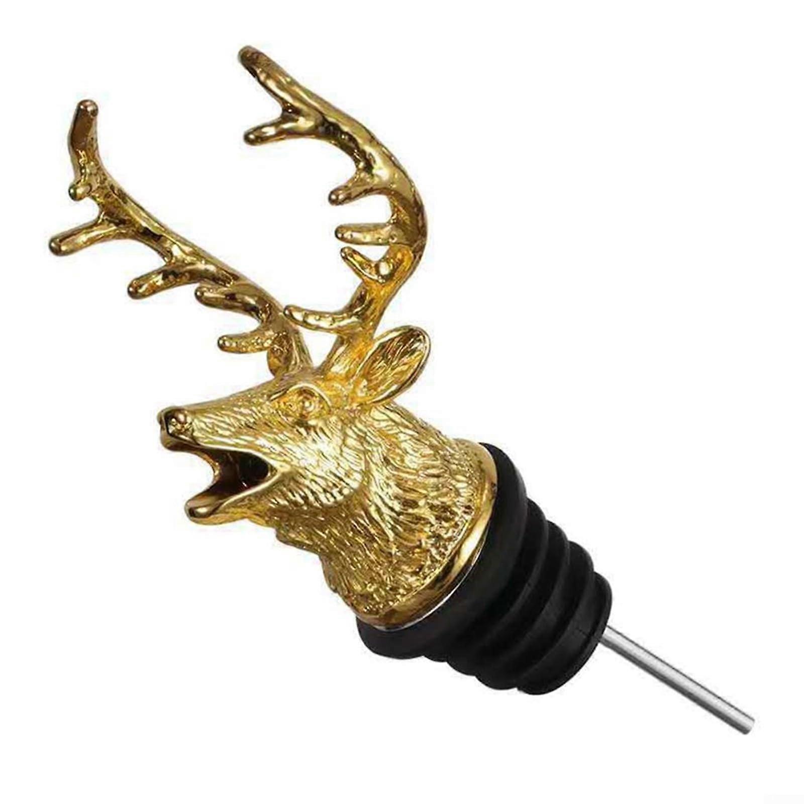 Attractive wine pourer made of zinc alloy with silicone for effective wine aeration (Gold) goldcolored