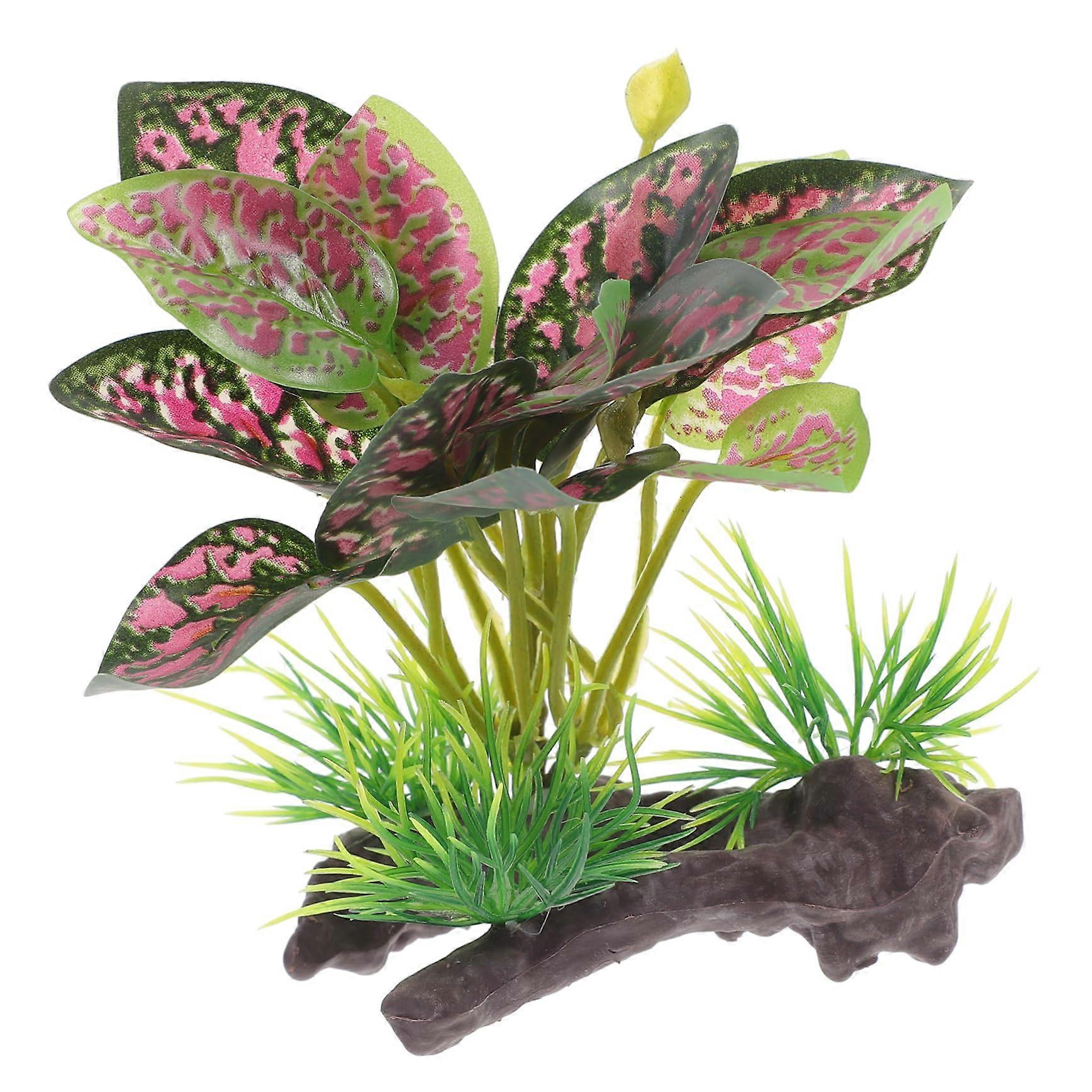 Artificial Plant Decoration for Terrarium and Aquarium, Lifelike Simulation for Reptiles and Fish, Durable and Colorful