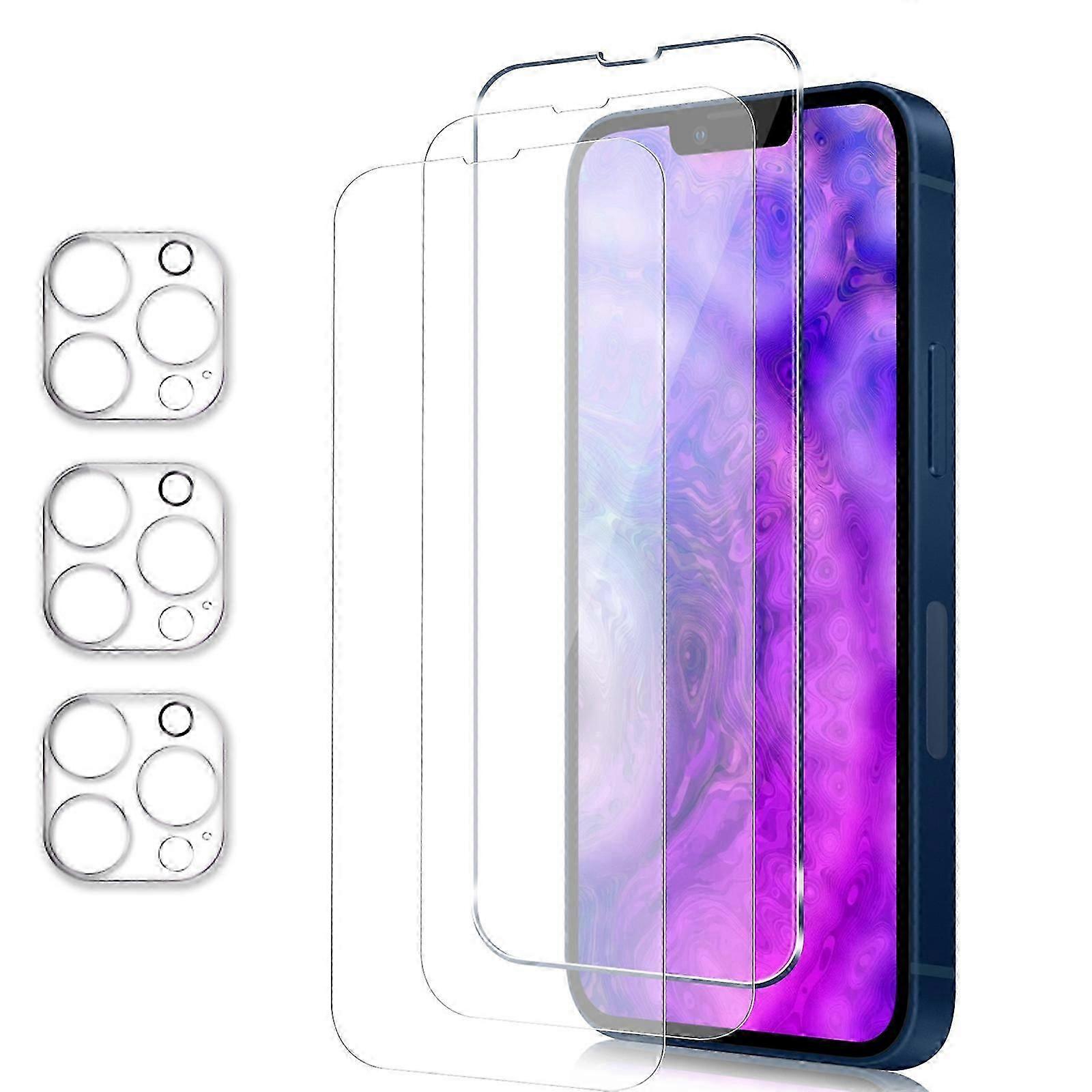 3 Pack Screen Protector for iPhone 15 Pro Max/ 15 Ultra + 3 Pack Camera Lens Protector 9H Hardness