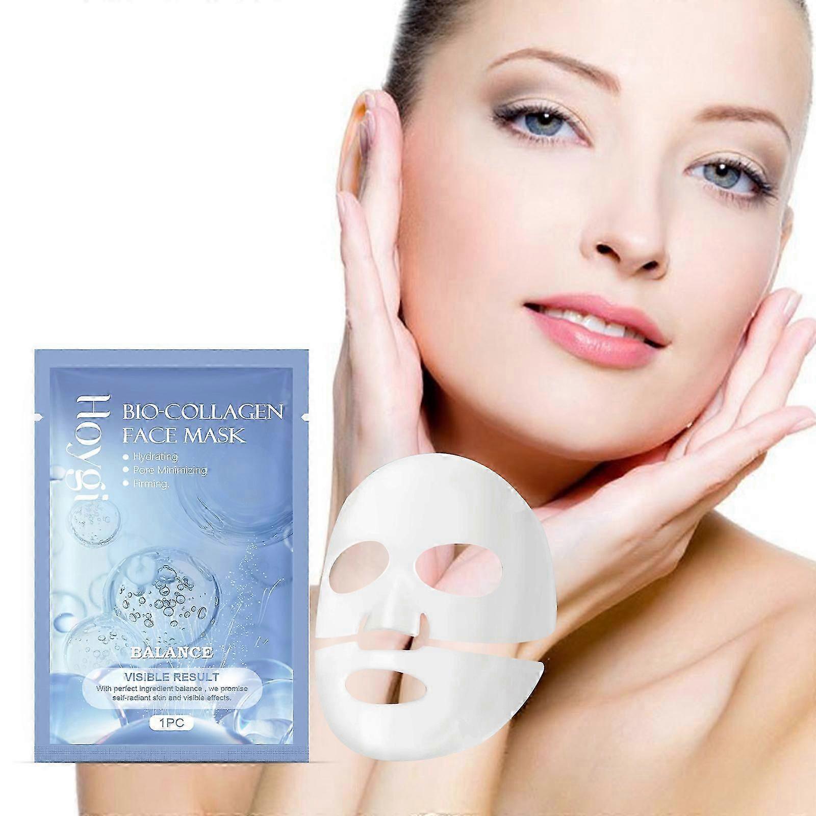 Bio Collagen Face Mask, Bio-Collagen Deep Mask, Pure Collagen Films Deep Hydrating Firming Overnight Hydrogel Mask