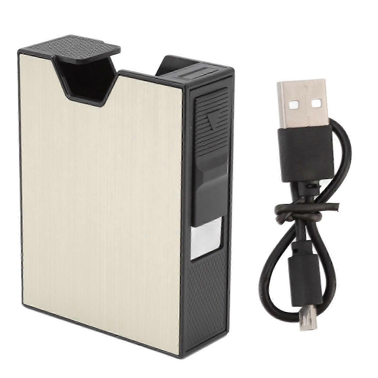 Windproof Rechargeable Cigarette Case with Lighter for 20PCS Cigarettes