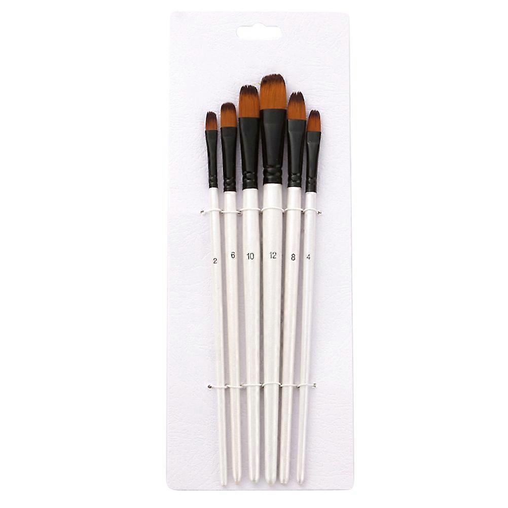 6pcs Double Color Nylon Paint Brushes for Watercolor and Epoxy Resin Art with Comfortable Wooden