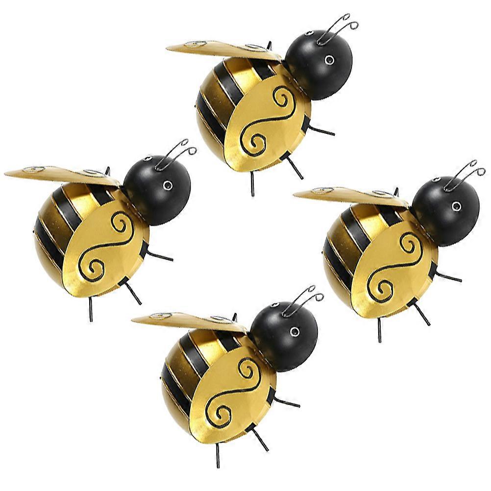 Bee Decorations Wrought Iron Wall Hanging Pendant 4Pcs