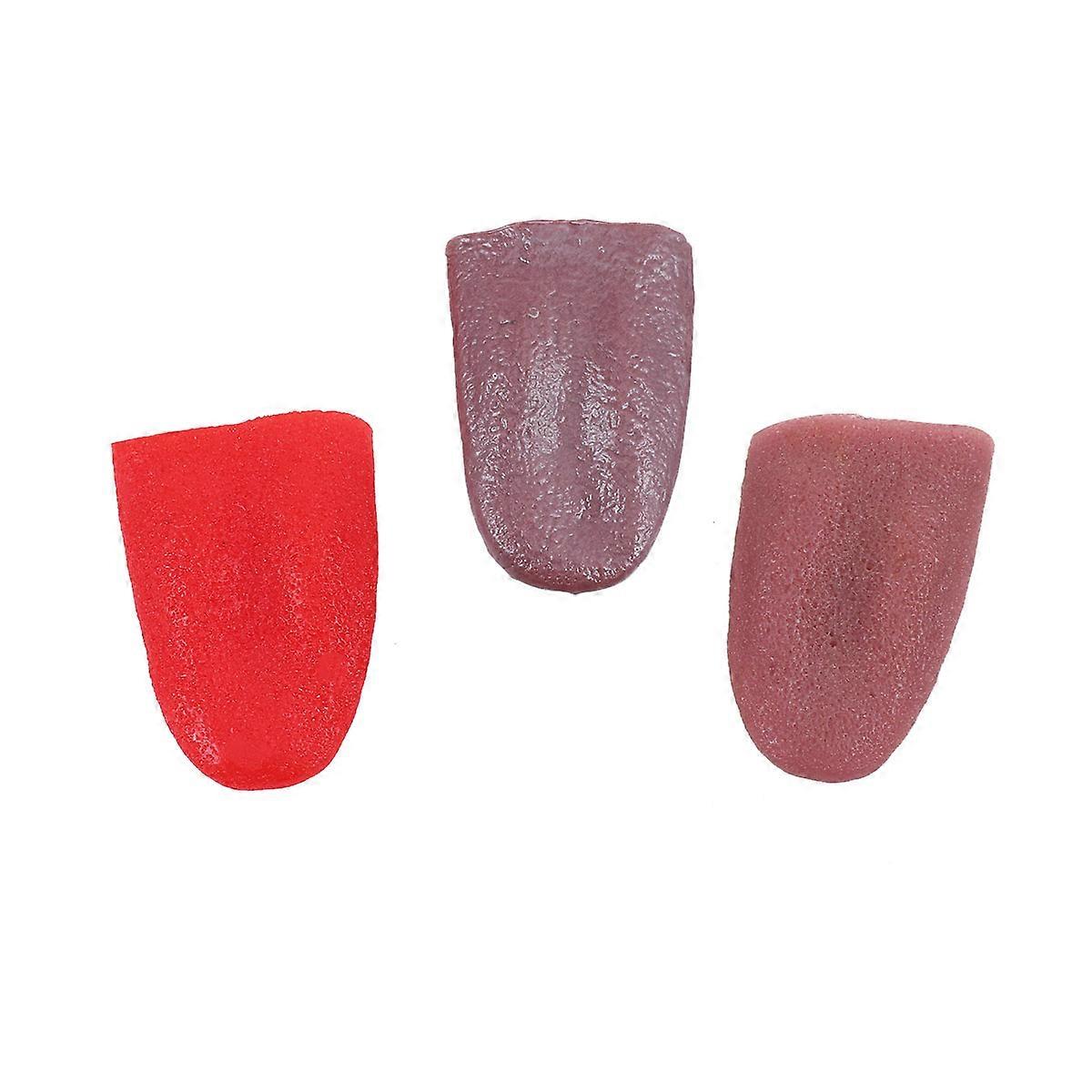 Assorted Color Tongue Props for Halloween and Festival Cosplay Made of Durable Latex 3pcs Set