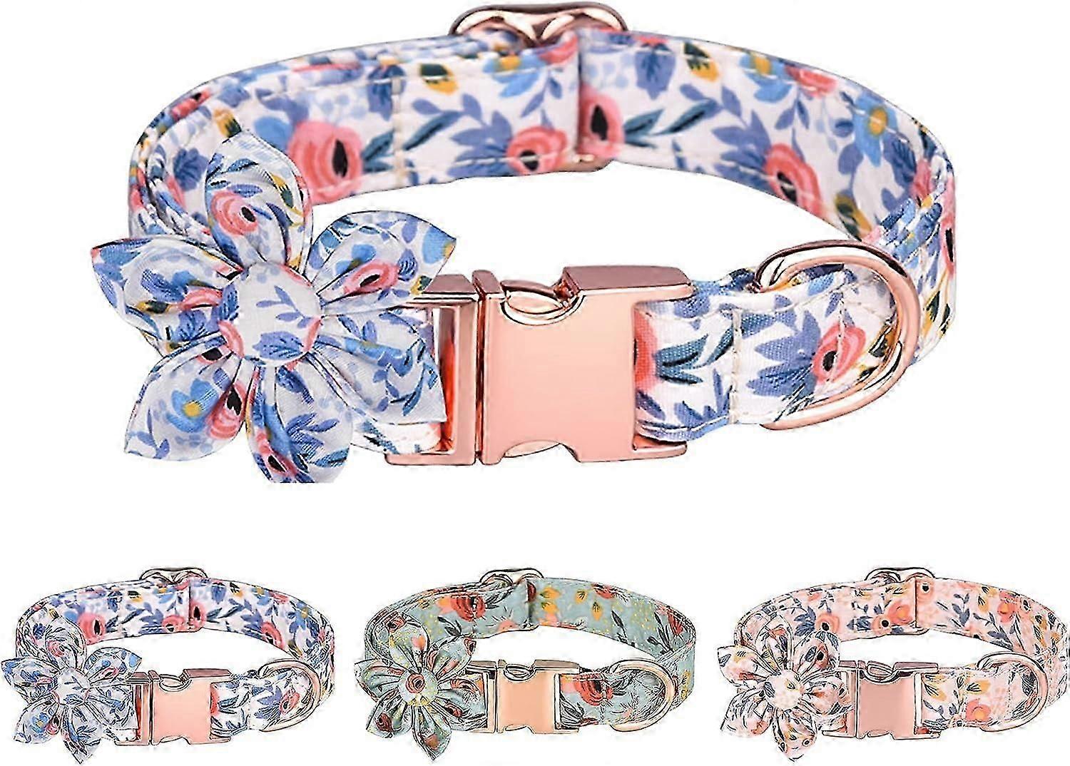 Adjustable Dog Collar with Quick Release Buckle for Small Pets (Blue)