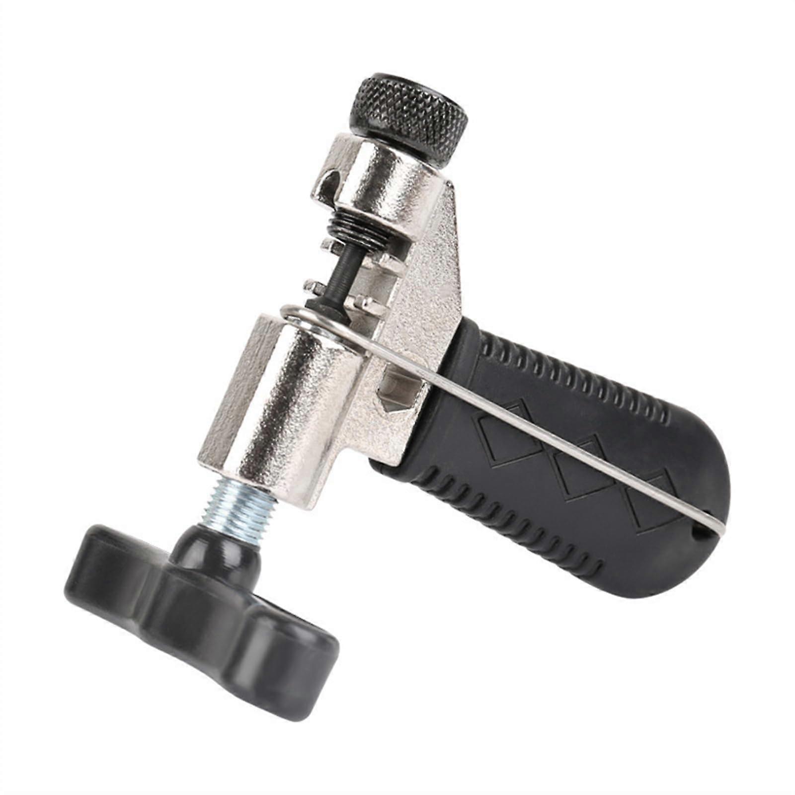 Universal bicycle chain tool for 510 speeds, repairing links, breaker with hook, reusable.