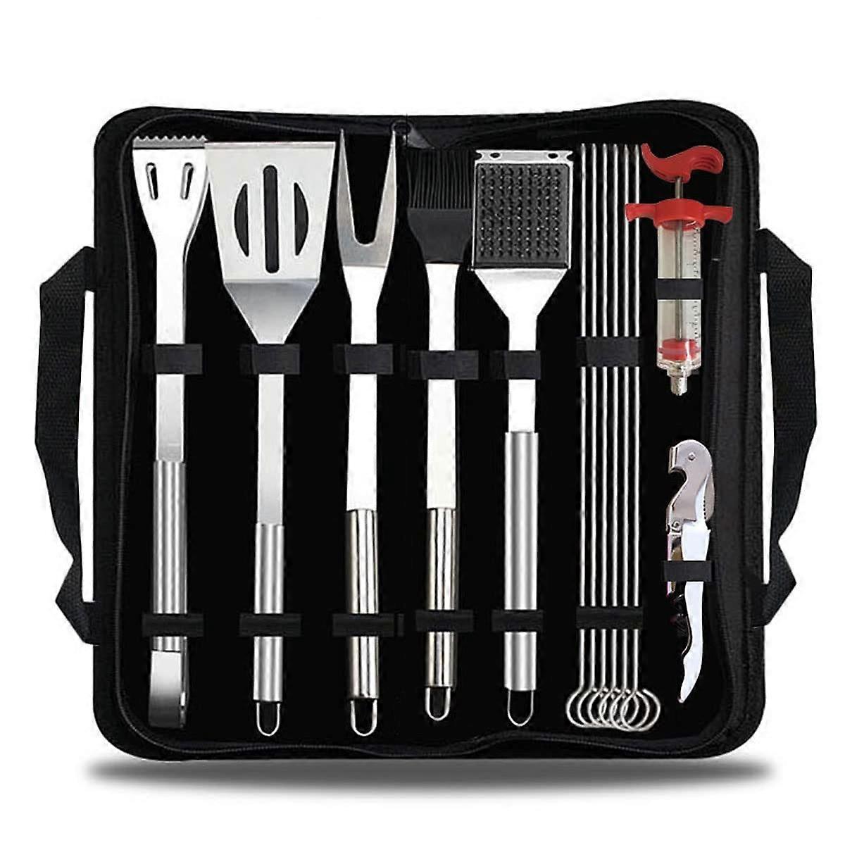 13piece grill accessory set, stainless steel BBQ tool gifts (Silver)