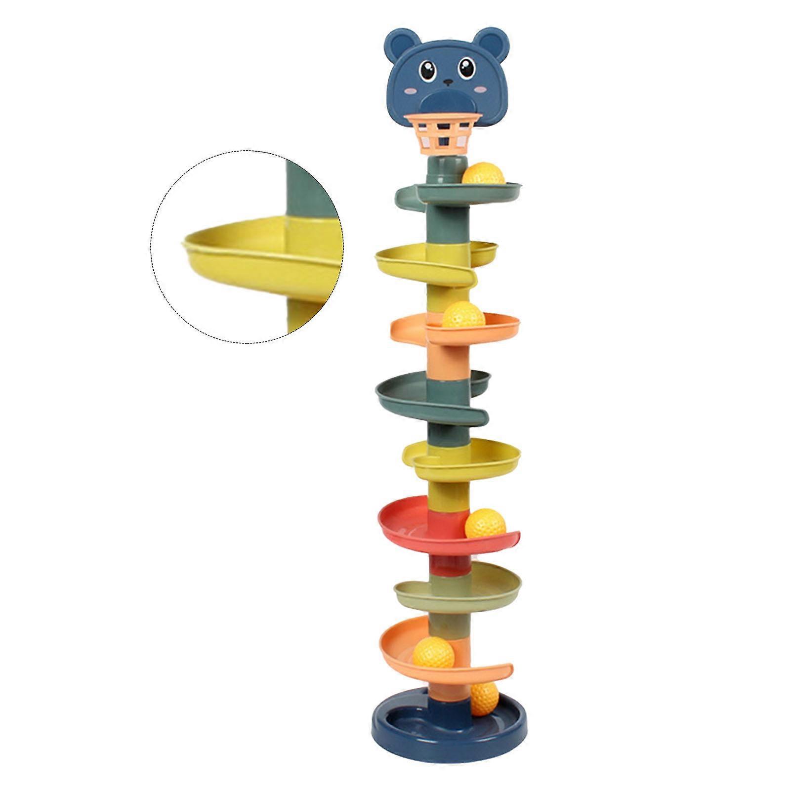 Ball Ball Tower Interactive Educational Funny Bright Colors Ball Drop and Roll Tower for Toddler Kids 9 Layers with 9 Golfs Free Size